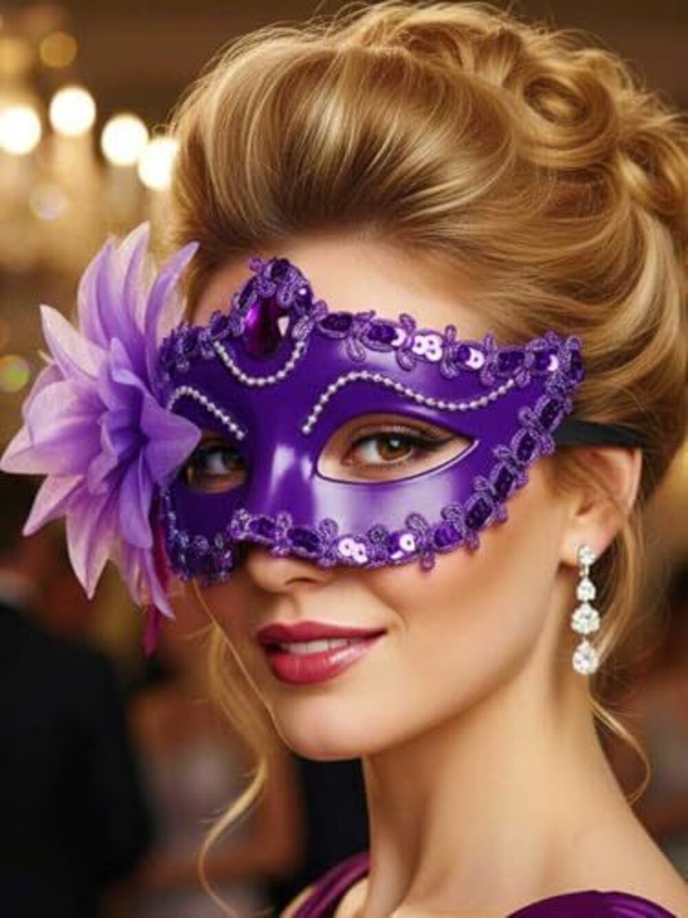 1741 Black Masquerade Mask Flower Venetian Ball Masks Lace Mardi Gras